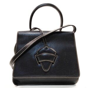 Loewe Authentic Vintage Barcelona 2way Shoulder Bag in Black Leather